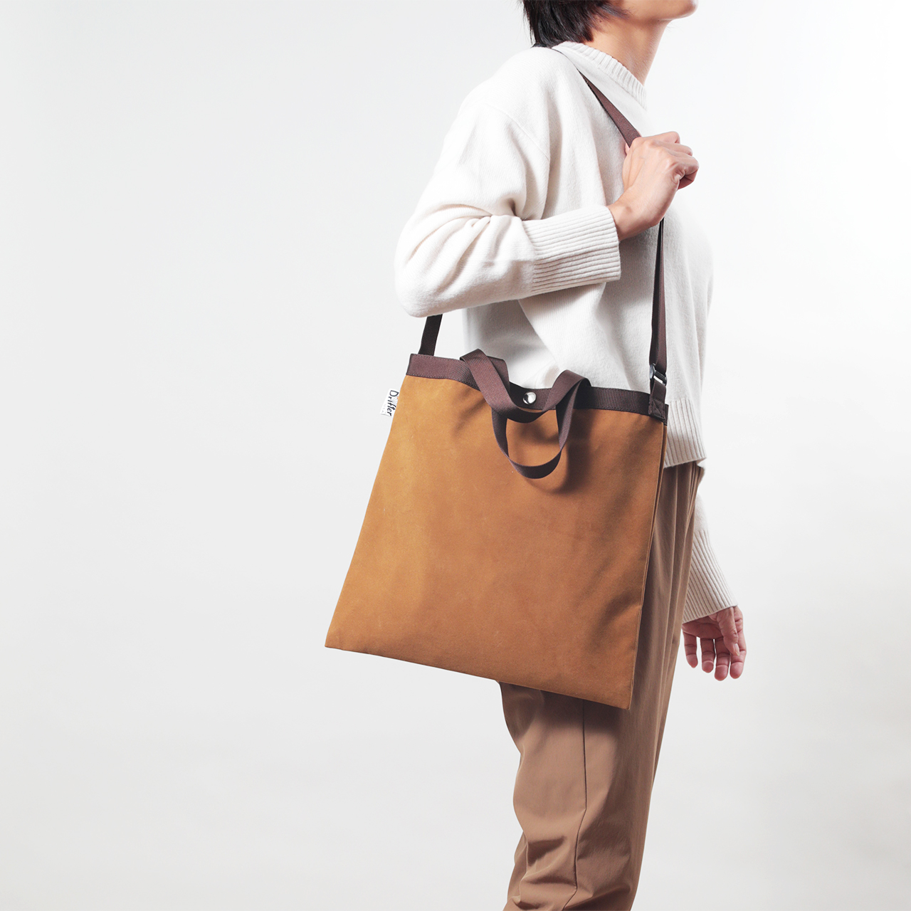 elementary tote fake suede leather